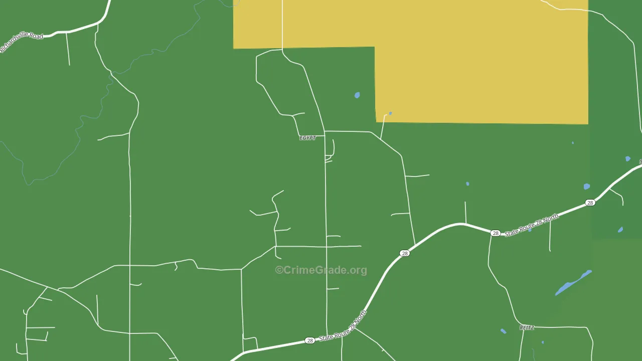 Egypt, PA Map of Vehicle Theft Rates