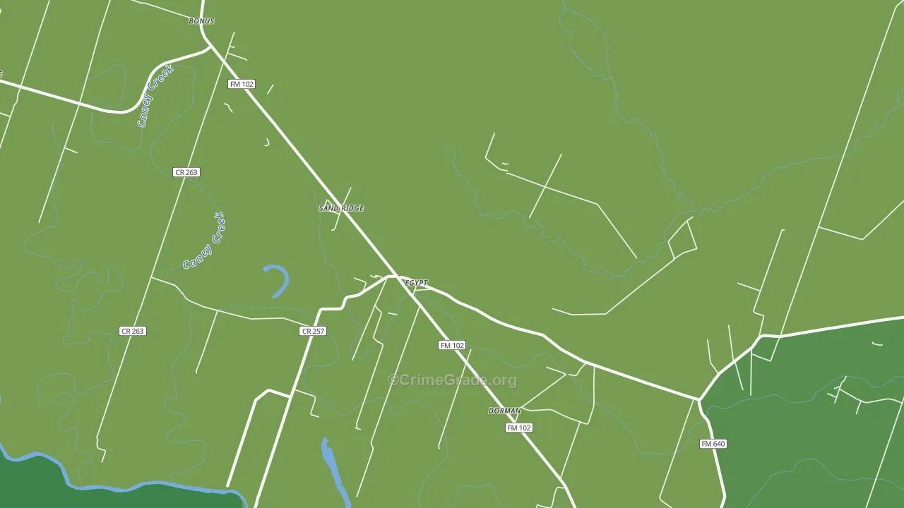 Egypt, TX Map of Vehicle Theft Rates