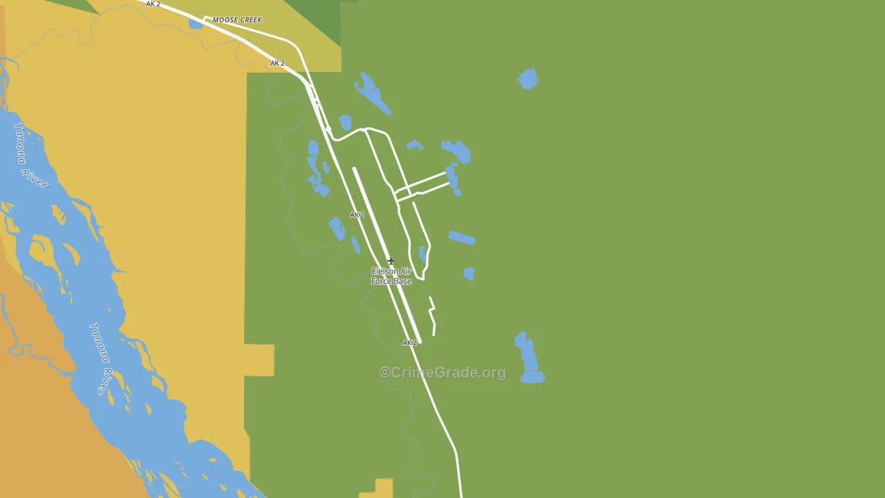Eielson Afb, AK Map of Vehicle Theft Rates