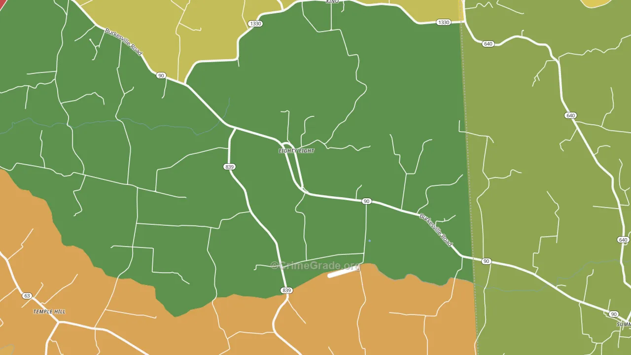 Eighty Eight, KY Map of Vehicle Theft Rates