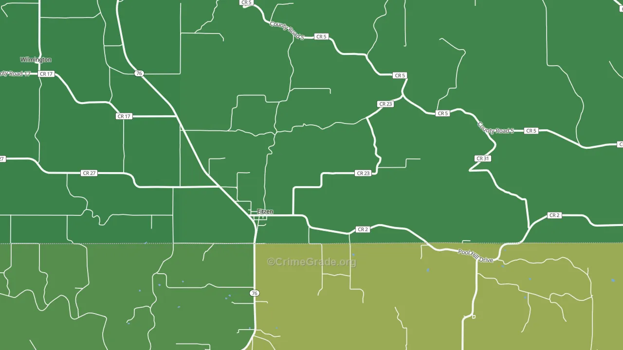 Eitzen, MN Map of Vehicle Theft Rates