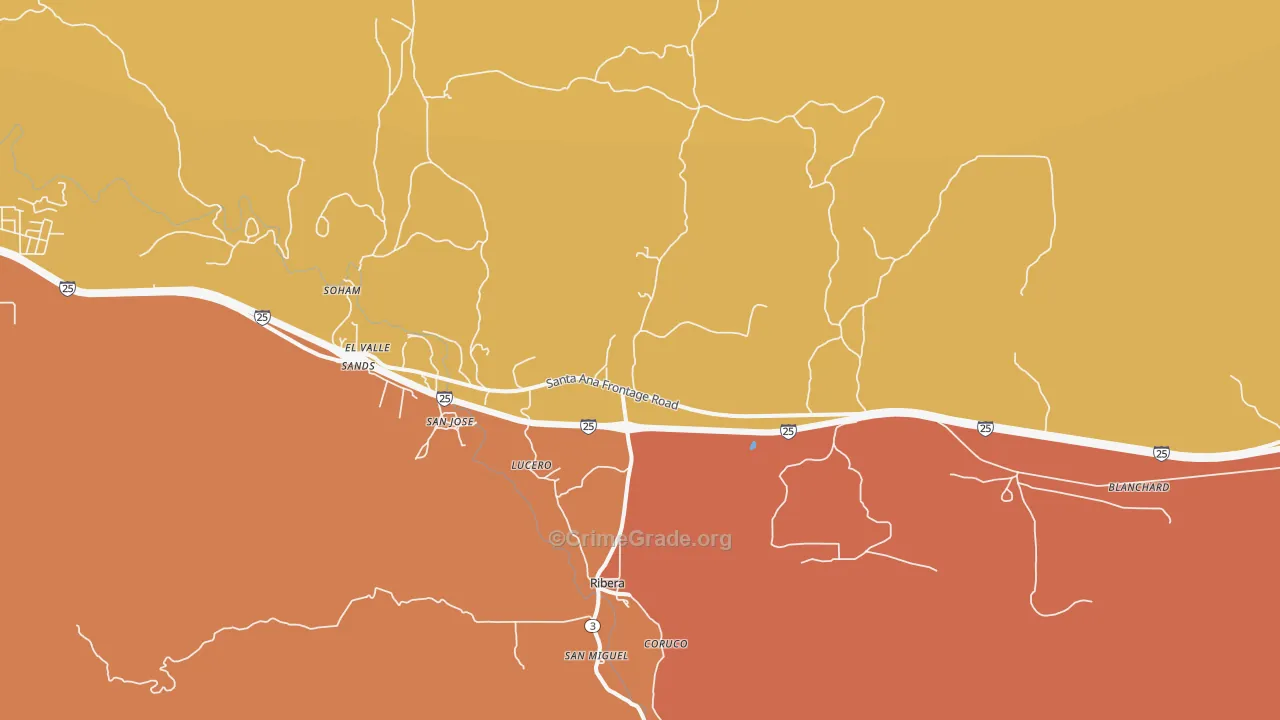 El Ancon, NM Map of Vehicle Theft Rates
