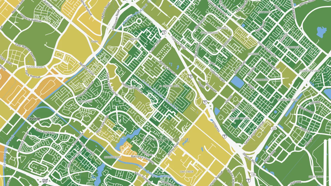 El Camino Real, Irvine, CA Map of Vehicle Theft Rates