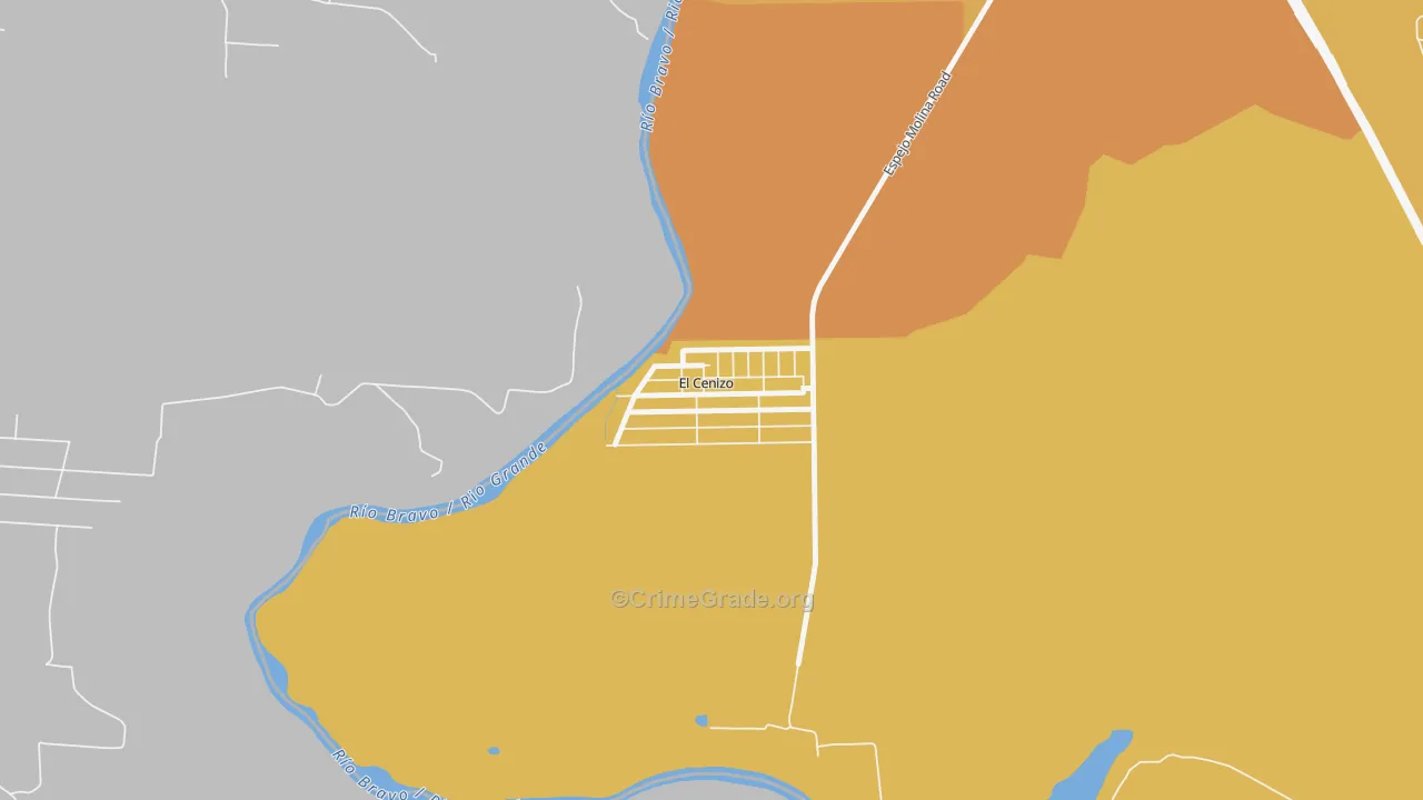 El Cenizo, TX Map of Vehicle Theft Rates