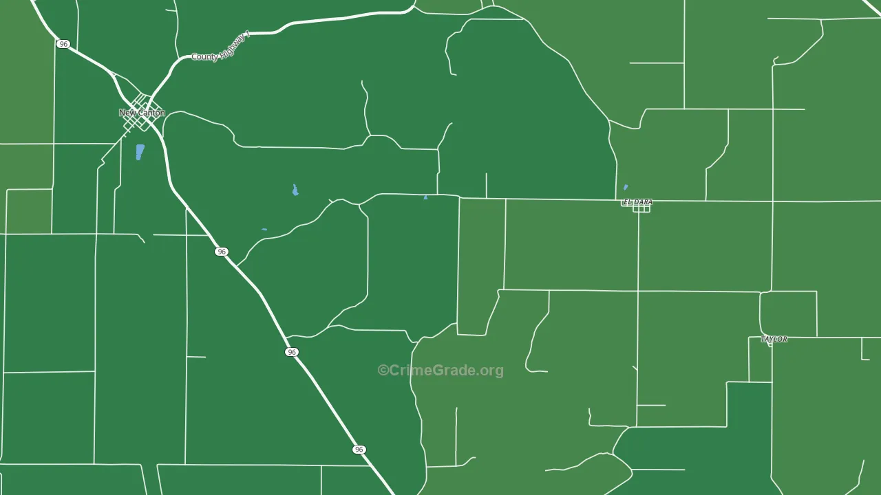 El Dara, IL Map of Vehicle Theft Rates