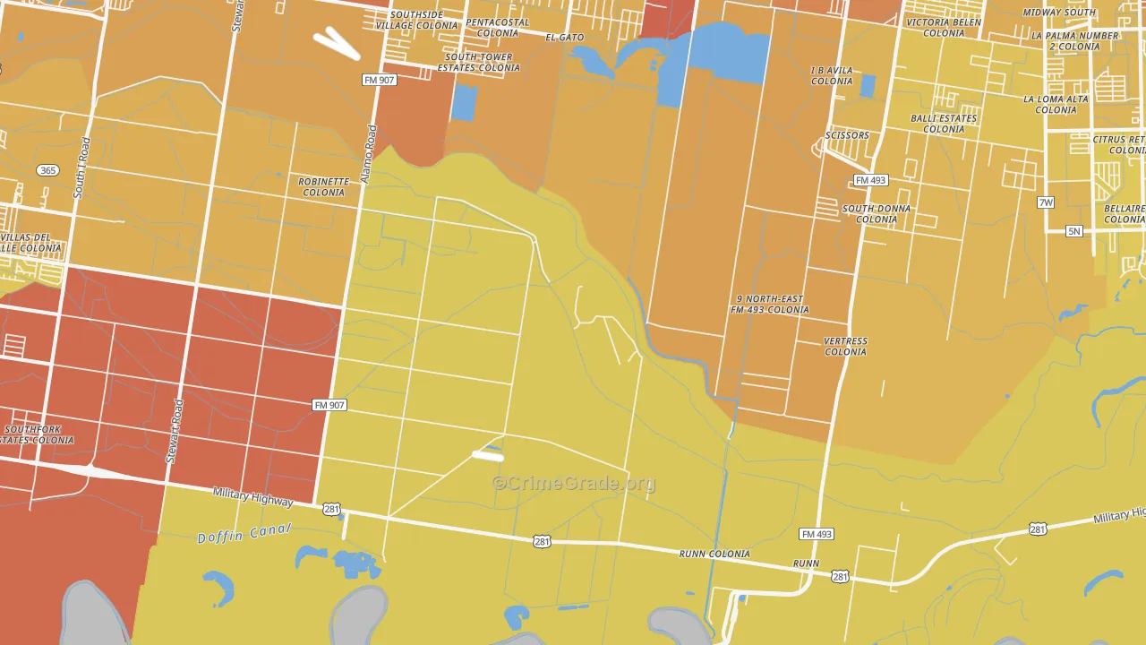 El Gato, TX Map of Vehicle Theft Rates