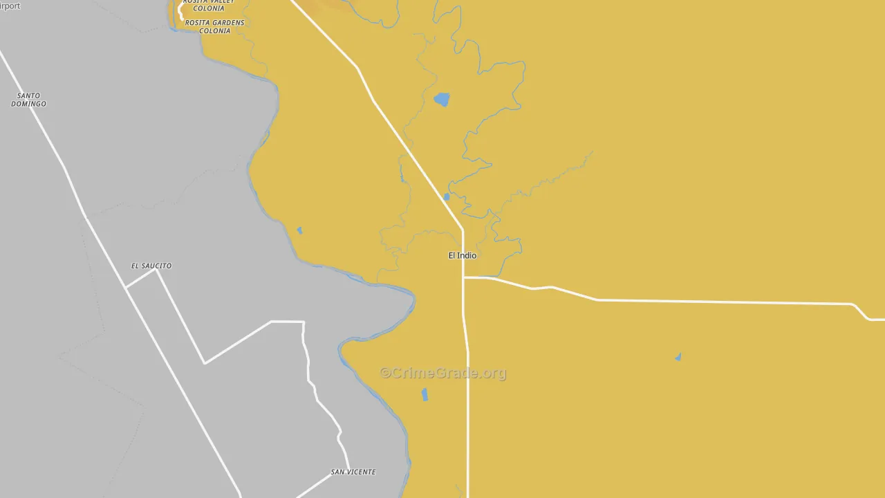 El Indio, TX Map of Vehicle Theft Rates