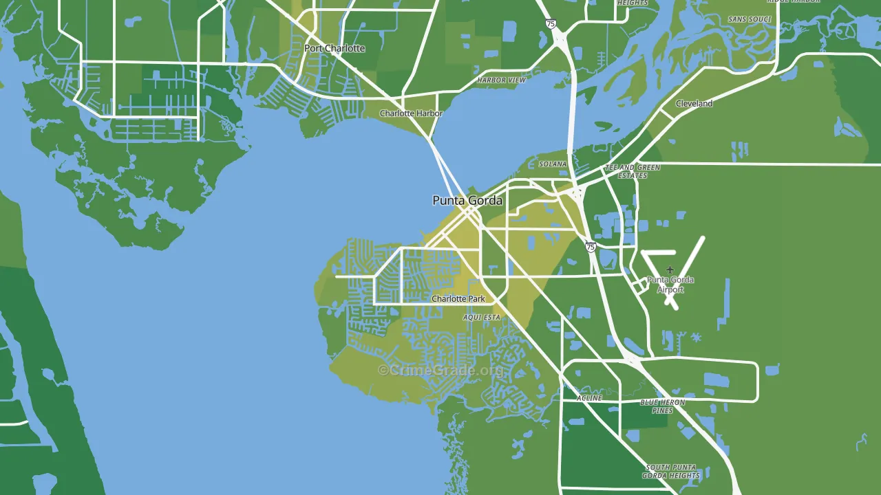 El Jobean, FL Map of Vehicle Theft Rates