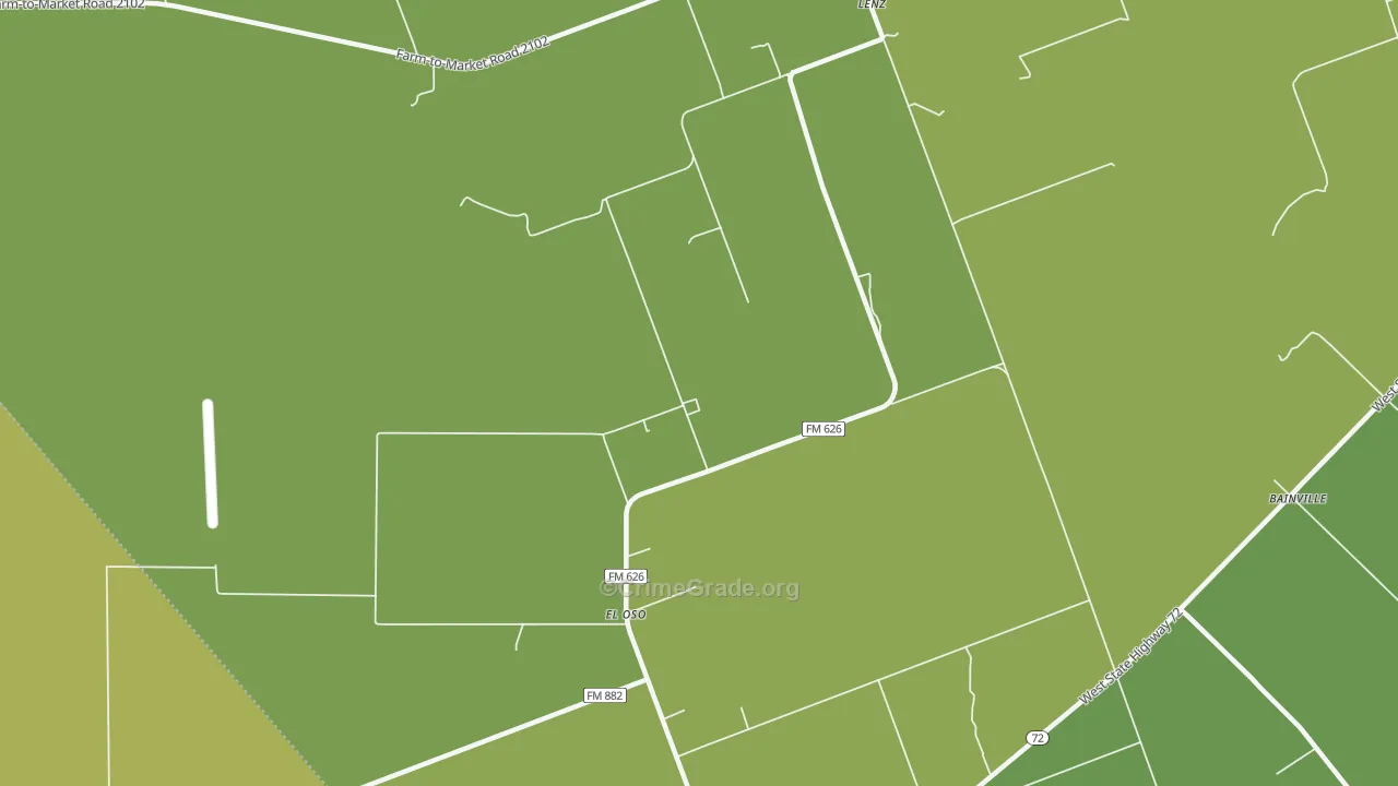 El Oso, TX Map of Vehicle Theft Rates
