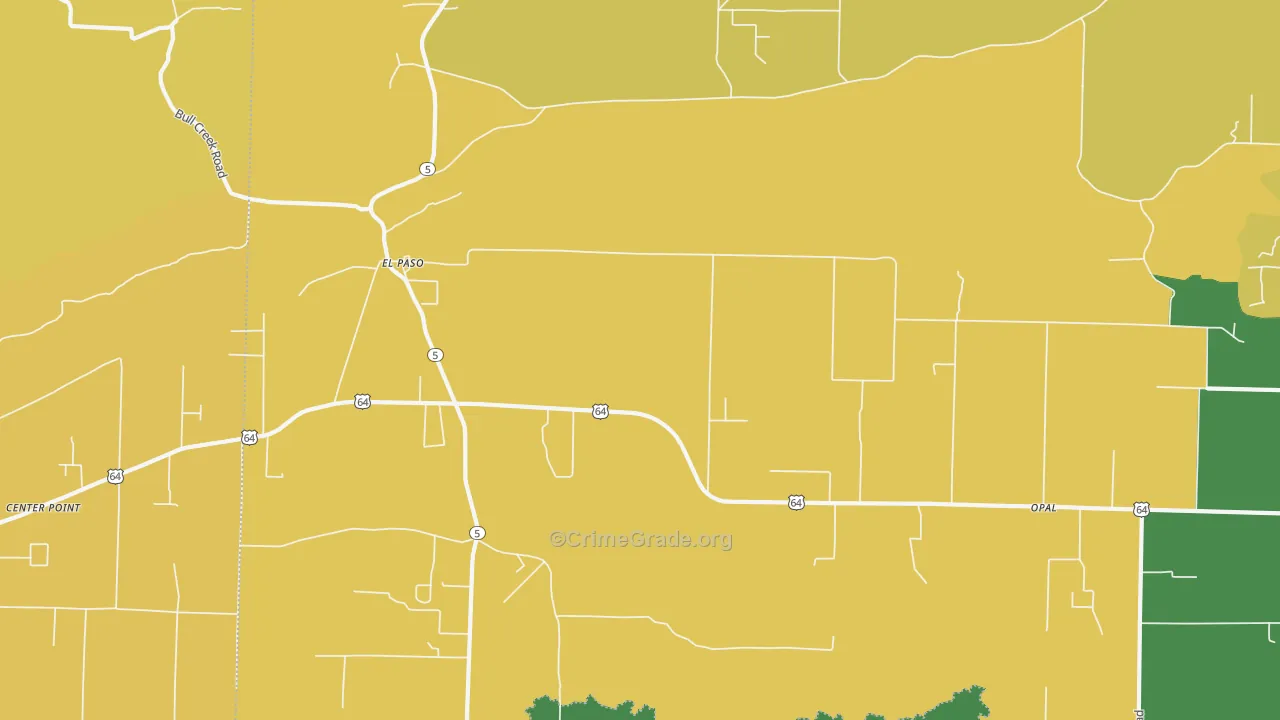 El Paso, AR Map of Vehicle Theft Rates