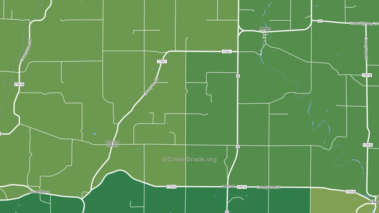 El Paso, WI Map of Vehicle Theft Rates