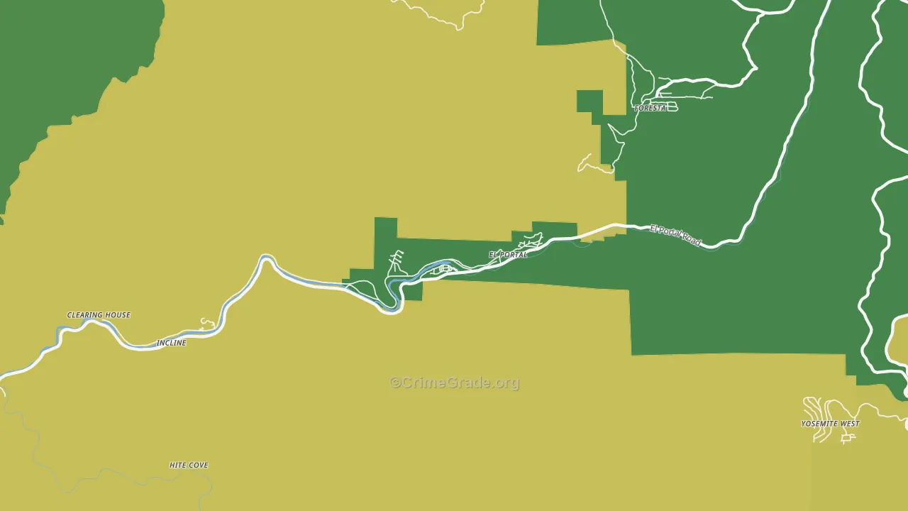 El Portal, CA Map of Vehicle Theft Rates