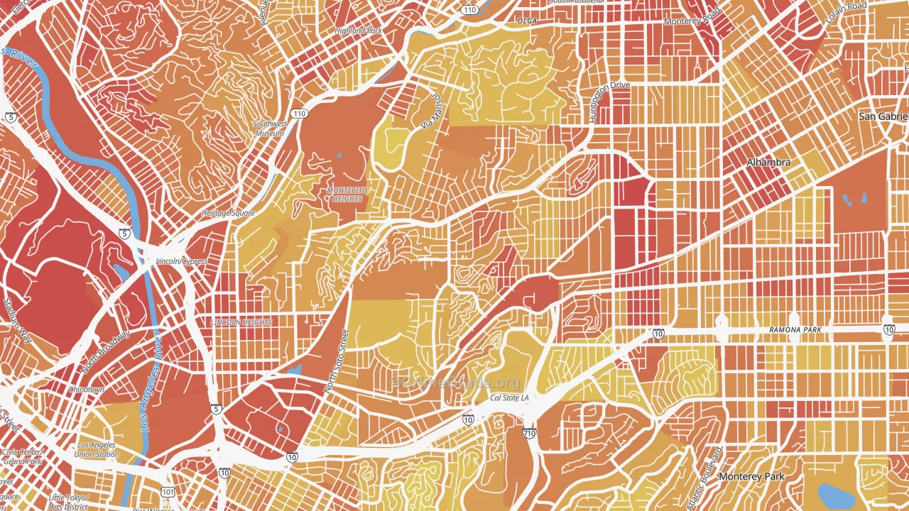 El Sereno, Los Angeles, CA Map of Vehicle Theft Rates