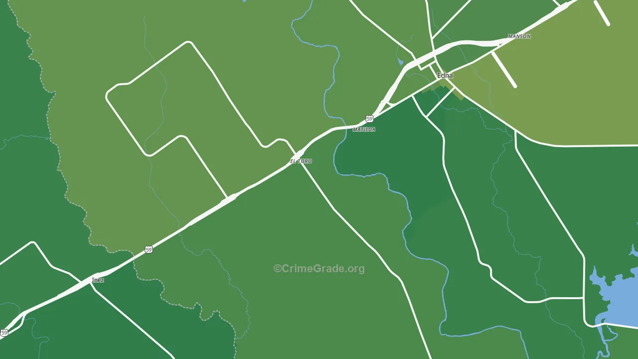 El Toro, TX Map of Vehicle Theft Rates