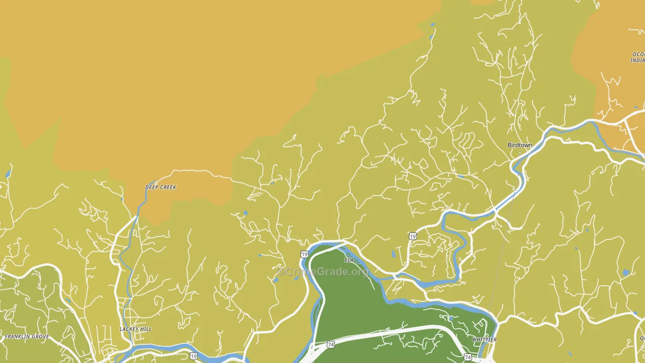 Ela, NC Map of Vehicle Theft Rates