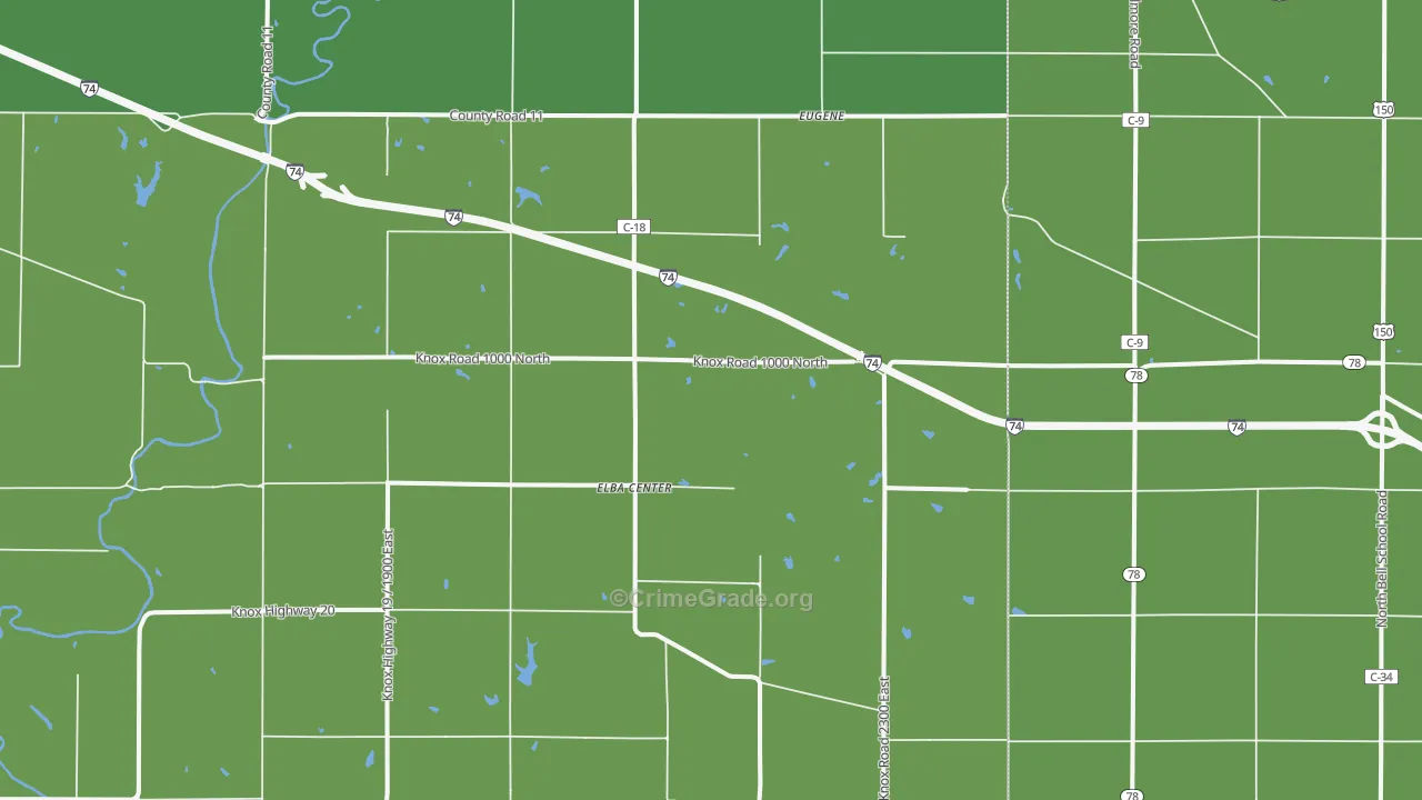 Elba Center, IL Map of Vehicle Theft Rates