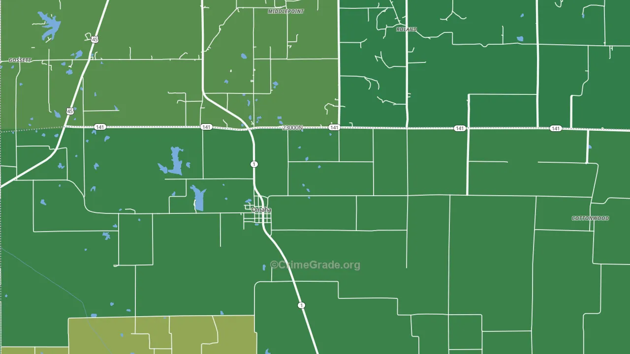 Elba, IL Map of Vehicle Theft Rates