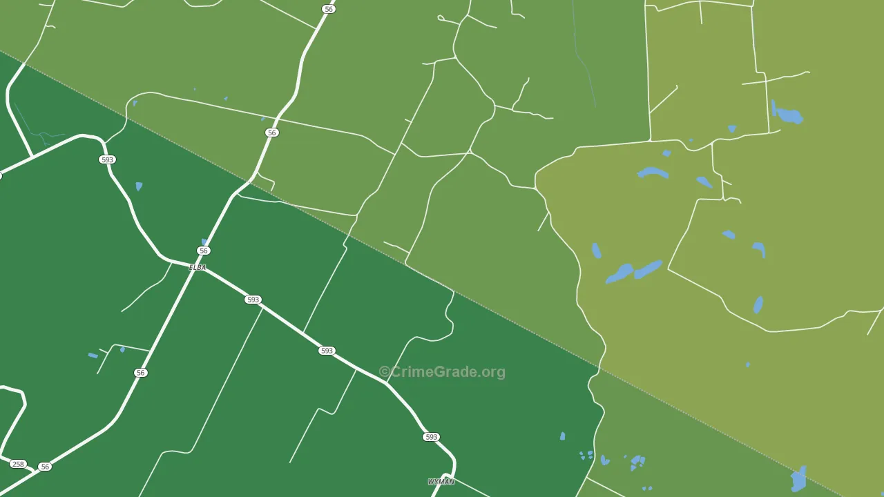 Elba, KY Map of Vehicle Theft Rates