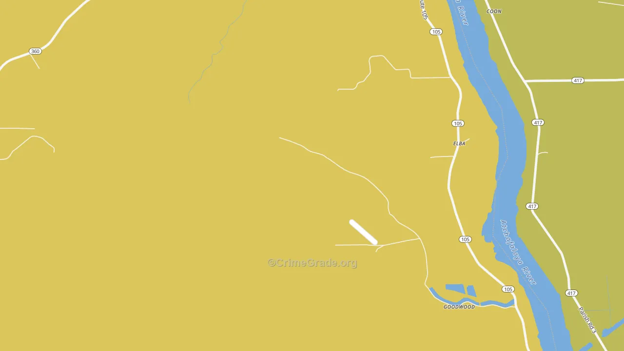 Elba, LA Map of Vehicle Theft Rates