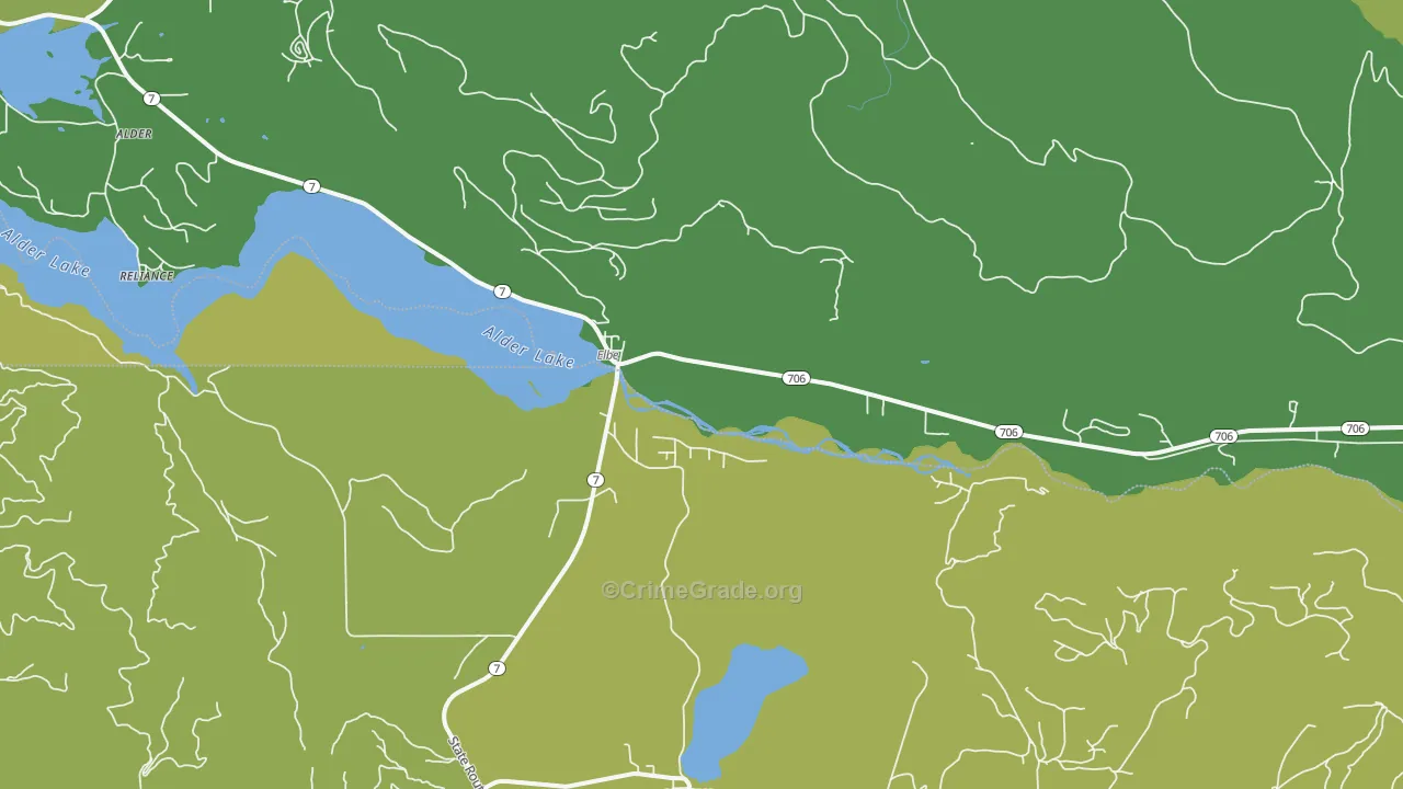 Elbe, WA Map of Vehicle Theft Rates