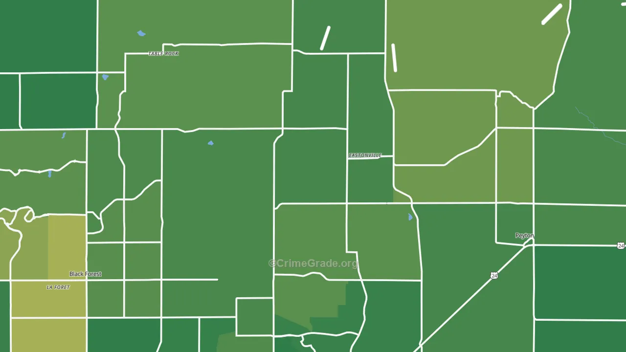 Elbert, CO Map of Vehicle Theft Rates