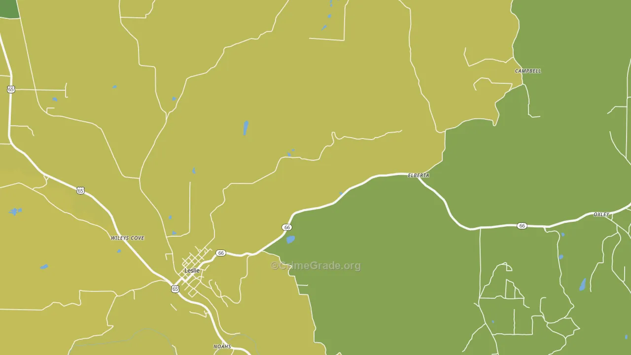 Elberta, AR Map of Vehicle Theft Rates