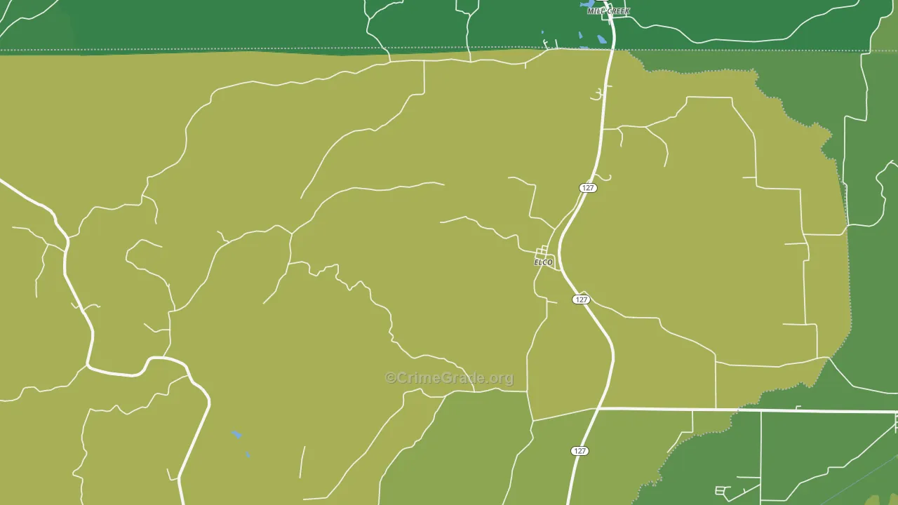 Elco, IL Map of Vehicle Theft Rates