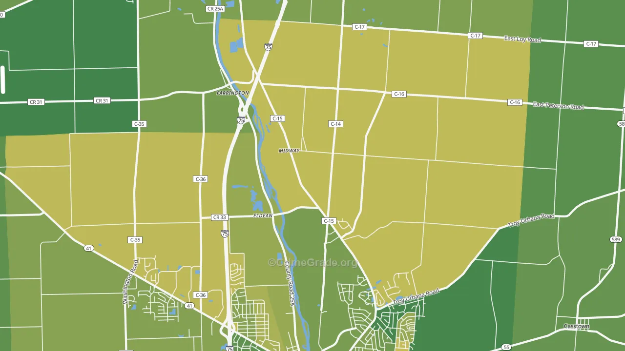 Eldean, OH Map of Vehicle Theft Rates