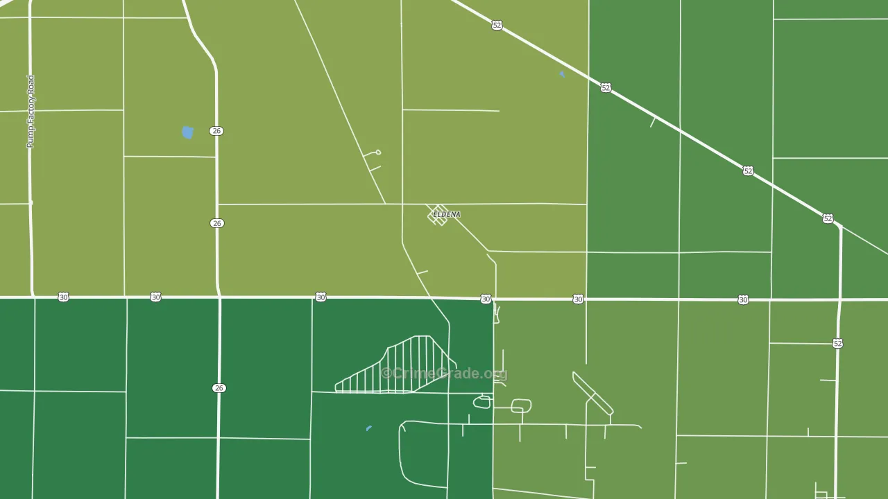 Eldena, IL Map of Vehicle Theft Rates