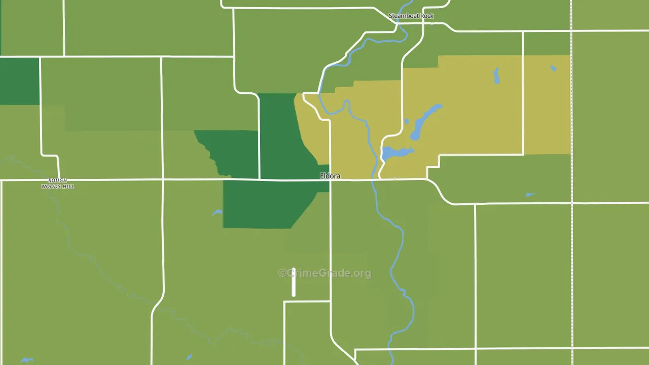 Eldora, IA Map of Vehicle Theft Rates