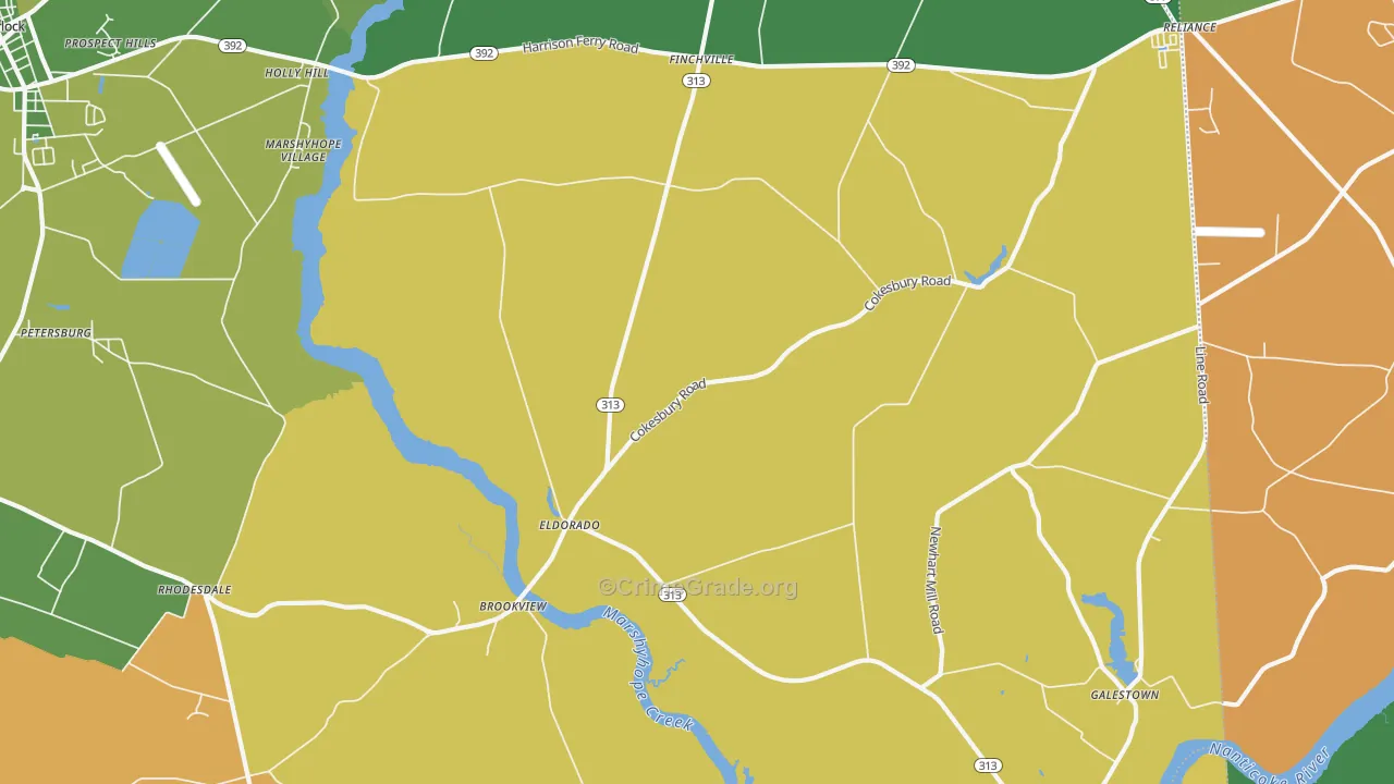 Eldorado, MD Map of Vehicle Theft Rates