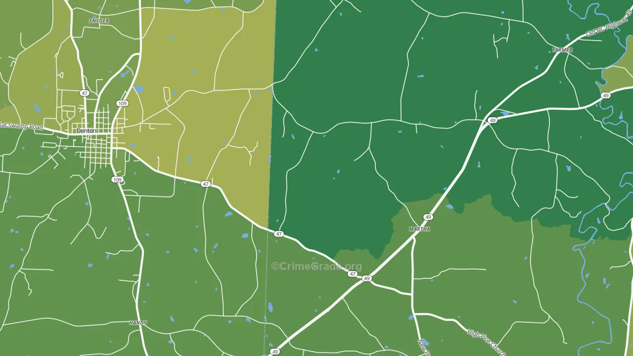 Eldorado, NC Map of Vehicle Theft Rates