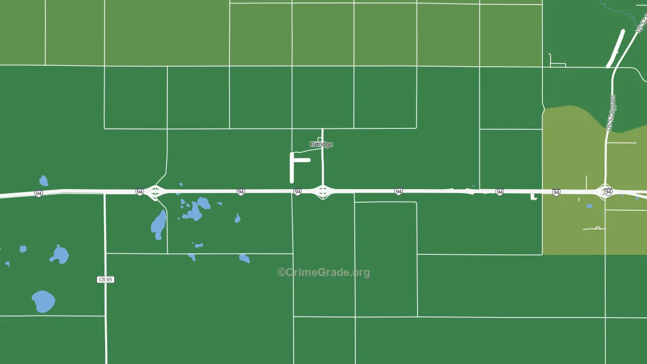 Eldridge, ND Map of Vehicle Theft Rates