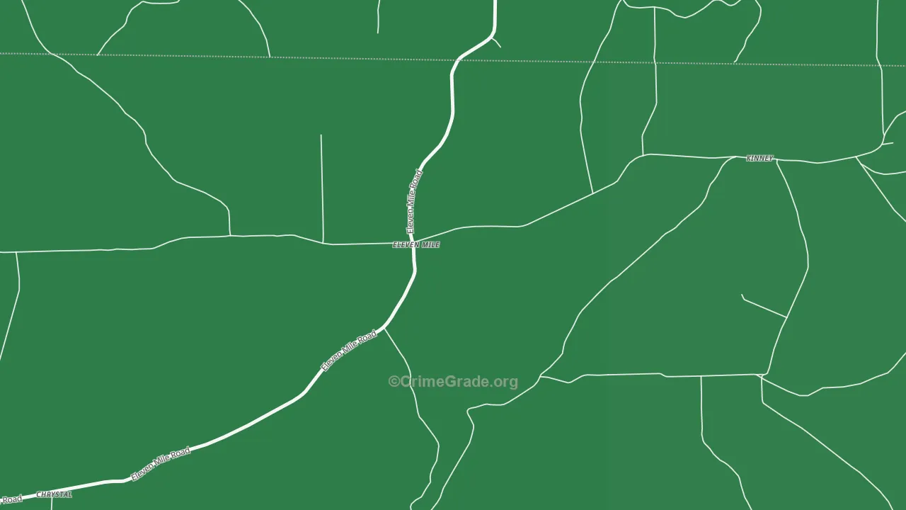 Eleven Mile, PA Map of Vehicle Theft Rates