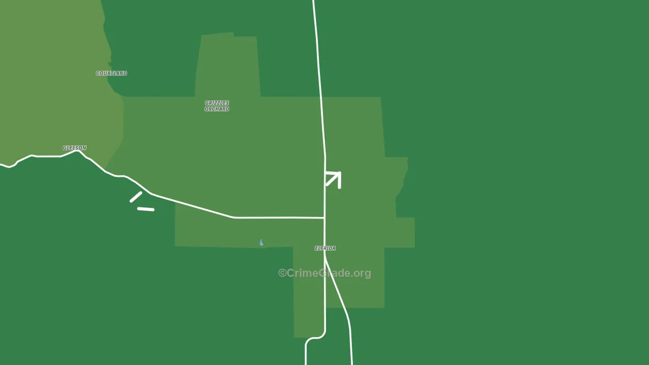 Elfrida, AZ Map of Vehicle Theft Rates