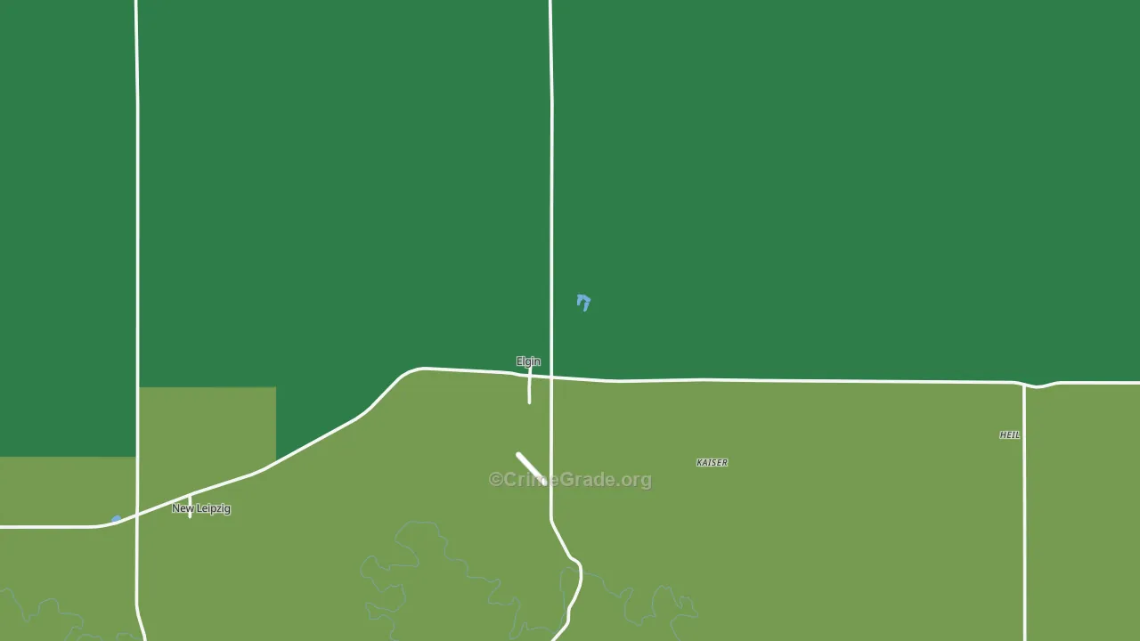 Elgin, ND Map of Vehicle Theft Rates