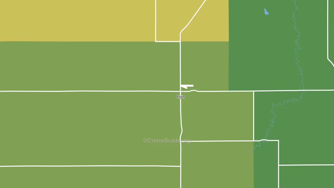 Elgin, NE Map of Vehicle Theft Rates