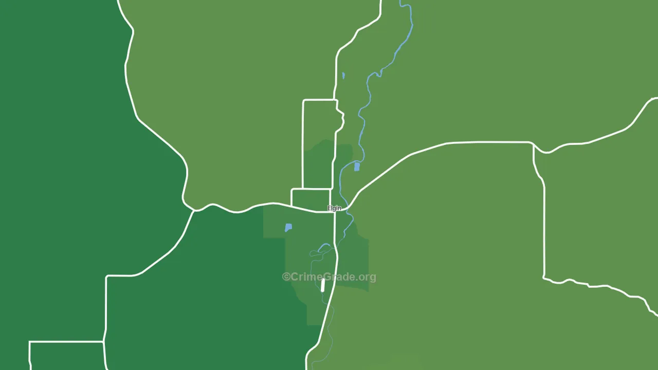 Elgin, OR Map of Vehicle Theft Rates