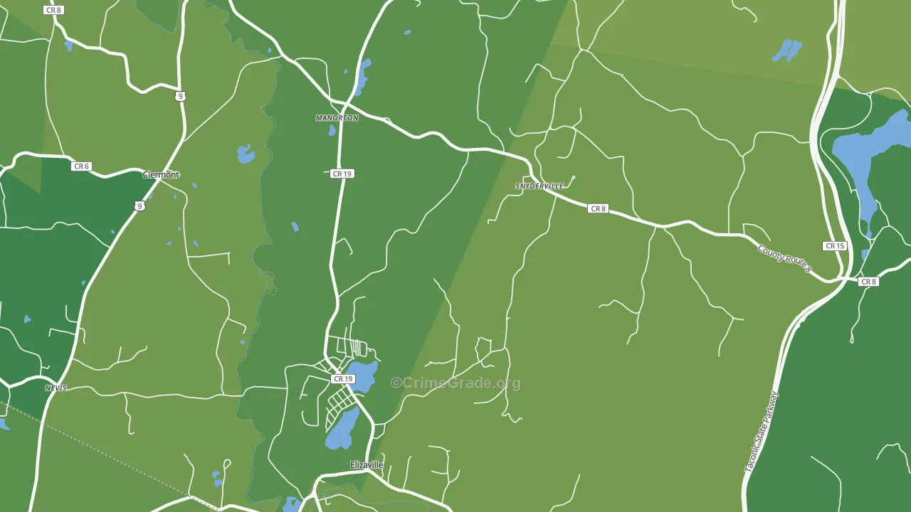 Elizaville, NY Map of Vehicle Theft Rates