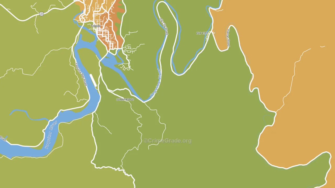 Elk City, OR Map of Vehicle Theft Rates