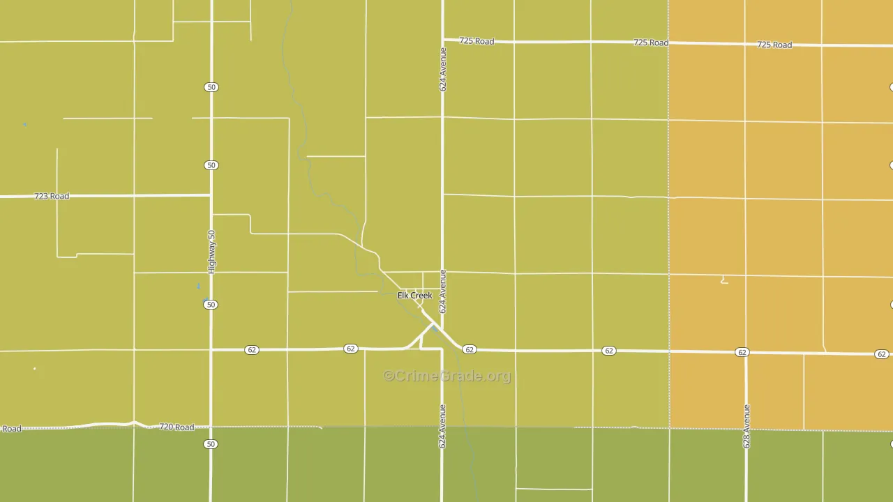 Elk Creek, NE Map of Vehicle Theft Rates