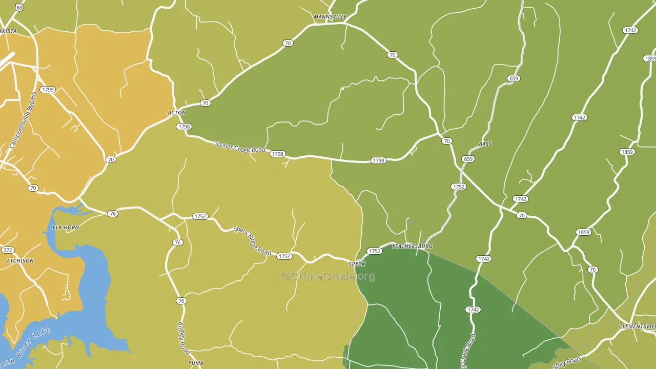 Elk Horn, KY Map of Vehicle Theft Rates