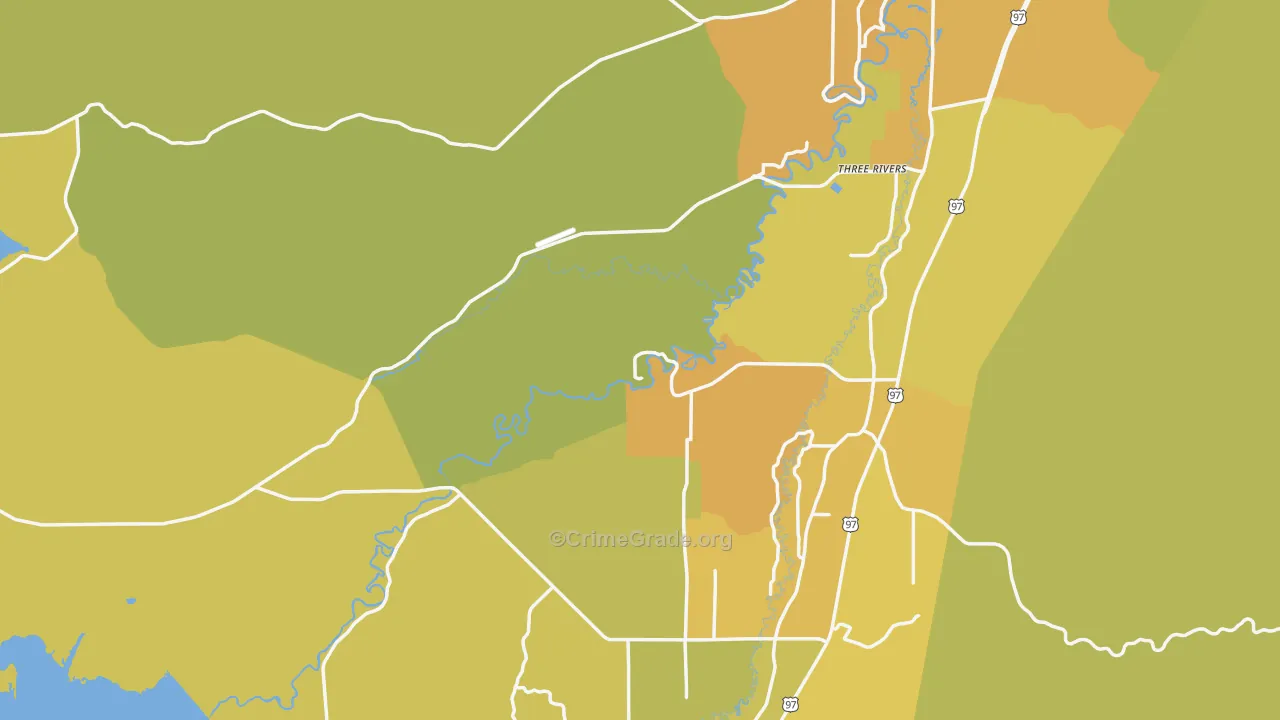 Elk Lake, OR Map of Vehicle Theft Rates