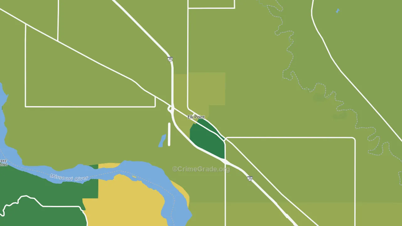 Elk Point, SD Map of Vehicle Theft Rates