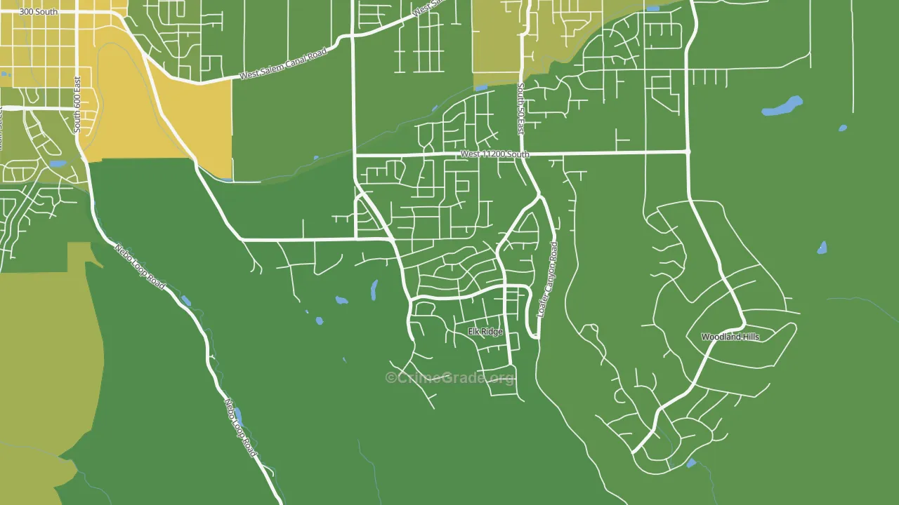 Elk Ridge, UT Map of Vehicle Theft Rates
