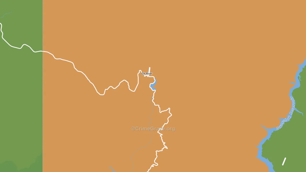 Elk River, ID Map of Vehicle Theft Rates