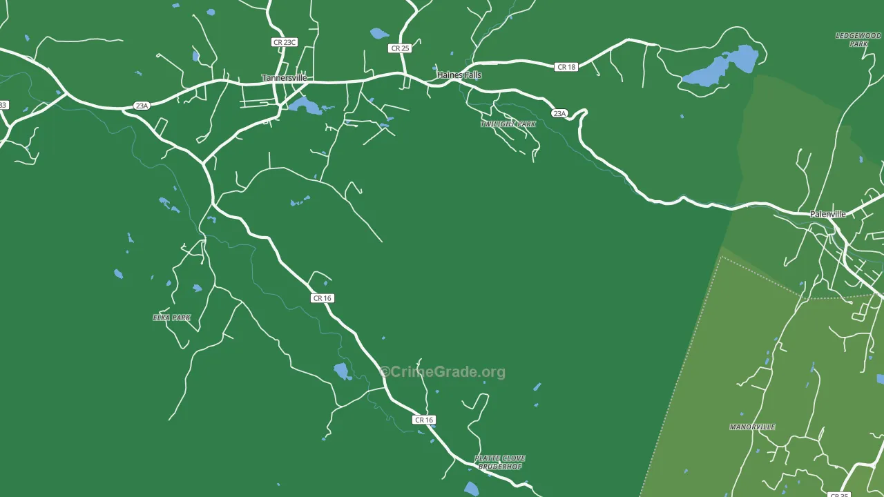 Elka Park, NY Map of Vehicle Theft Rates