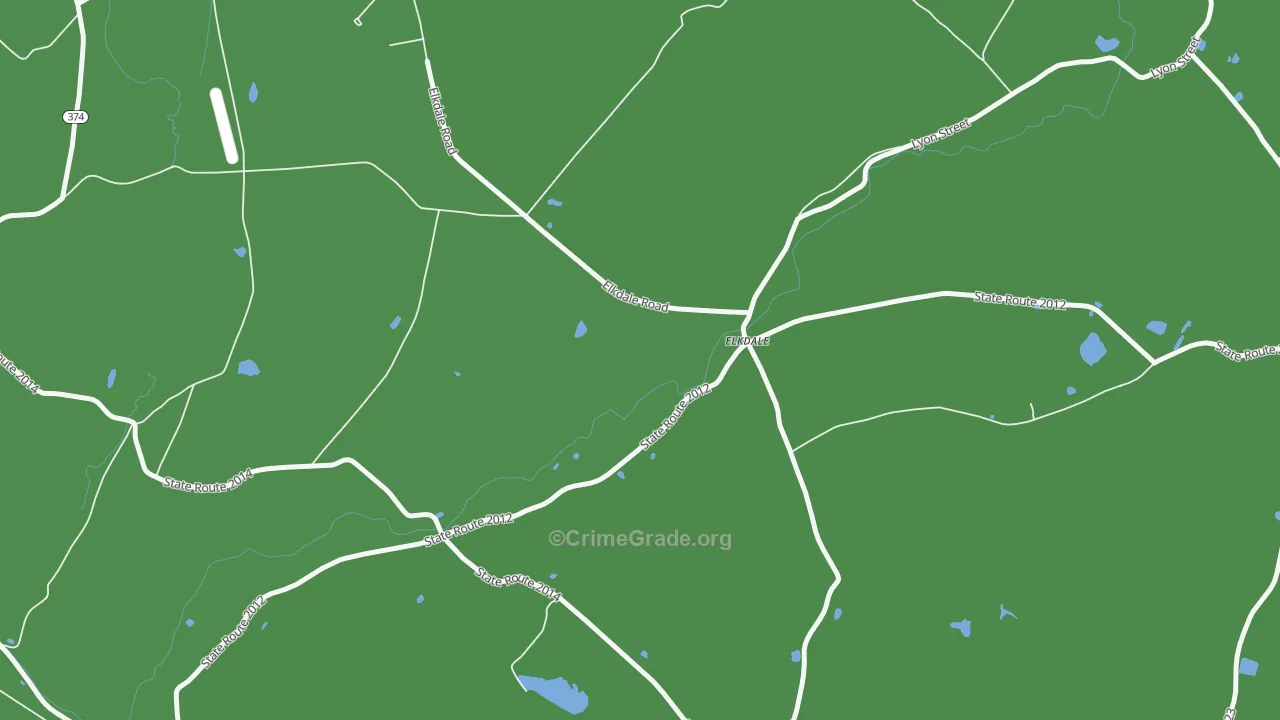 Elkdale, PA Map of Vehicle Theft Rates