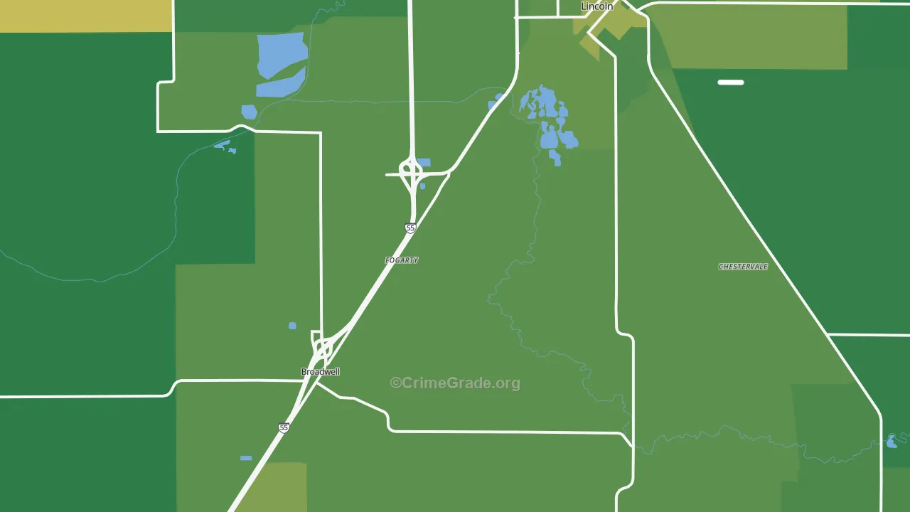 Elkhart, IL Map of Vehicle Theft Rates