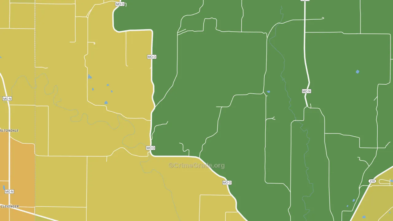 Elkhorn, MO Map of Vehicle Theft Rates